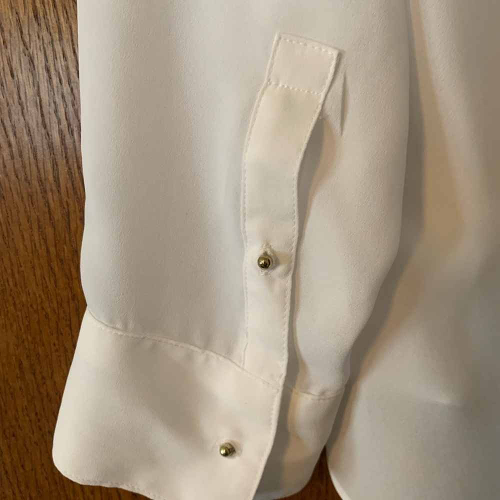Express White Relaxed Buttoned Blouse - image 4